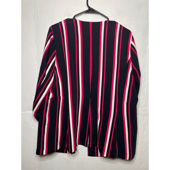 NEW Torrid Lightweight Blazer Striped Black Pink Size 1 1X - Picture 5 of 6
